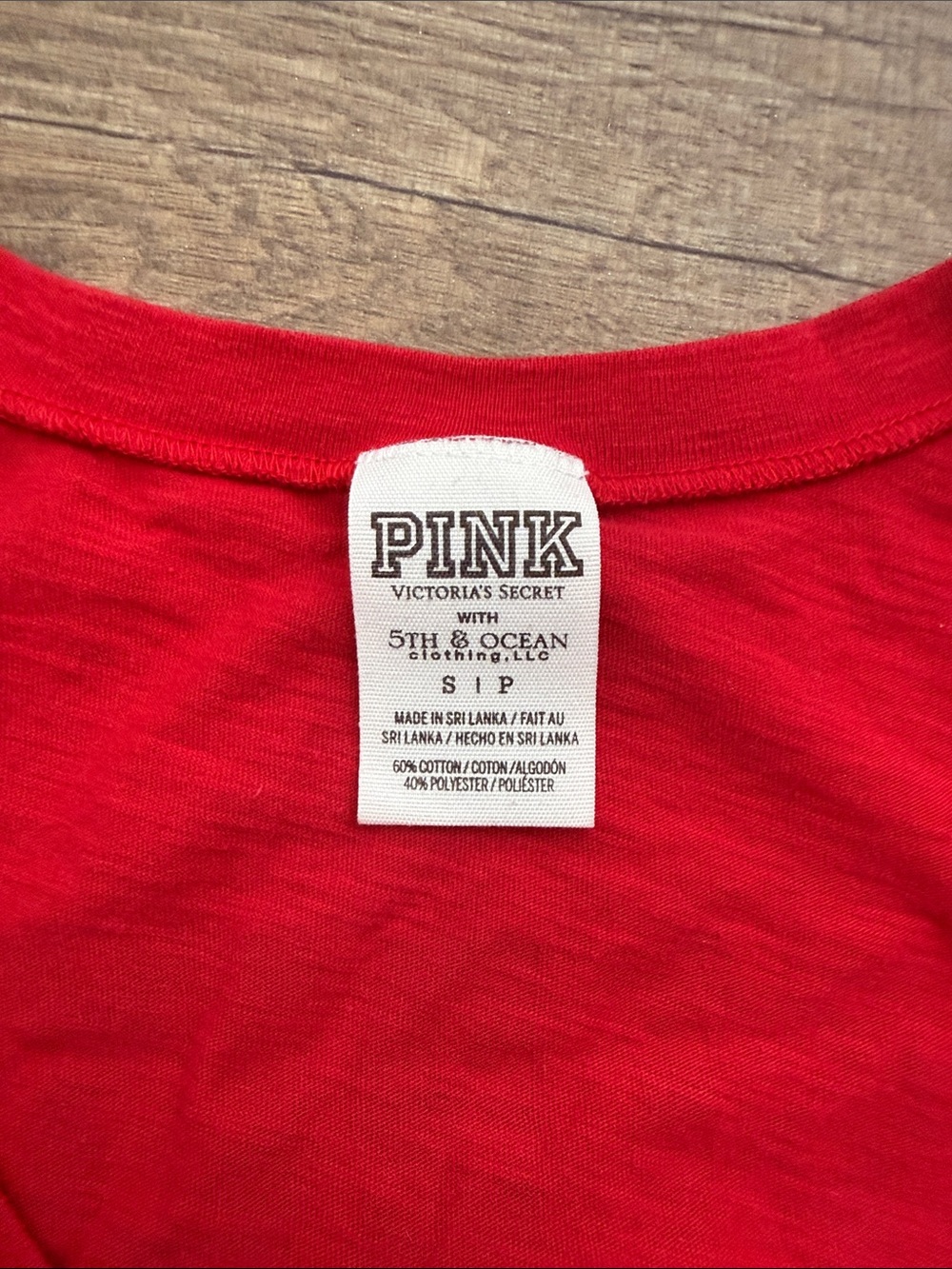 PINK Victoria's Secret MLB Angels Red Crewneck Graphic Tee S - Picture 2 of 3
